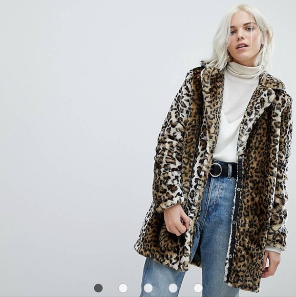 Leopard faux fur coat - Picture 9 of 10